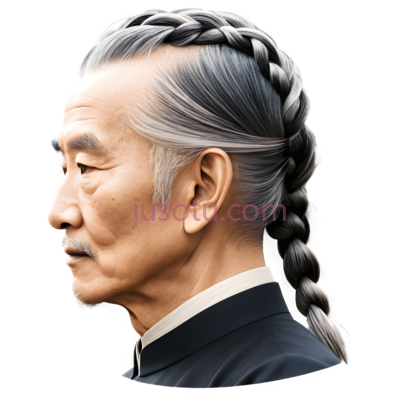 老人,编织发型,灰色, PNG