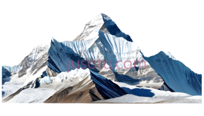 珠穆朗玛峰,插画,白色,蓝色, PNG