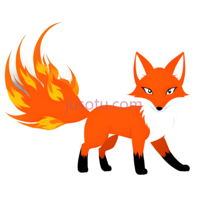 狐狸,火焰, PNG