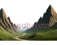 山脉,插画,绿色,棕色PNG