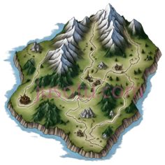 岛屿,卡通,绿色, 蓝色, 白色PNG