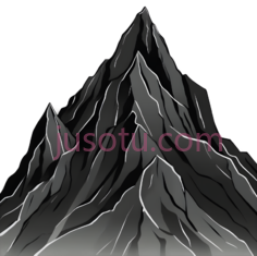 山峰,插画,灰色PNG