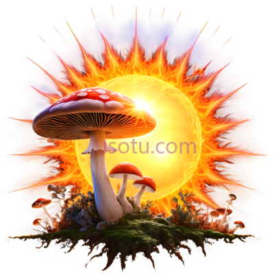 爆炸太阳,蘑菇, PNG