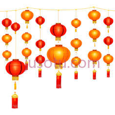 灯笼,中式,红色,黄色PNG
