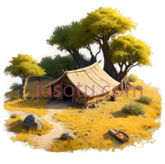 帐篷,卡通,黄色PNG