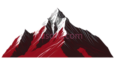 山峰,插画,红色,白色, PNG