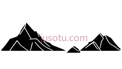 山峰,月亮,线条画,白色, PNG