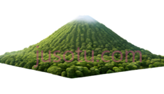 山,3D渲染,绿色PNG