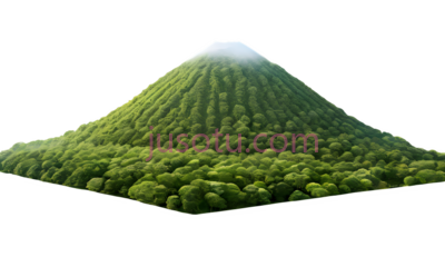 山,3D渲染,绿色, PNG