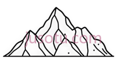 山峰,线条勾勒,白色PNG