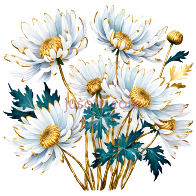 菊花,金箔, PNG