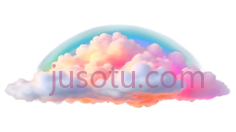 云,卡通,粉色,黄色,蓝色PNG