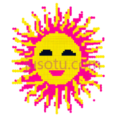 太阳,像素,黄色,粉色PNG