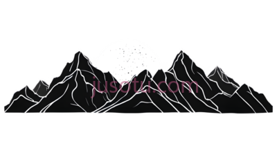 山脉,线条勾勒,白色, PNG