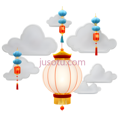 灯笼,中国风,红色,金色, PNG