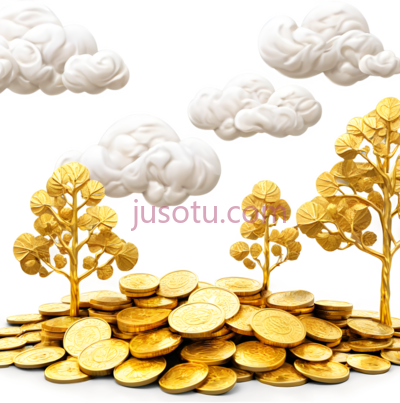 金币,树,立体,卡通,金色,黄色, PNG
