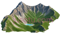 山,插画,绿色, 蓝色, 灰色PNG