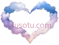 云,心形,蓝色,紫色PNG