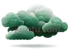 云,3D,绿色PNG