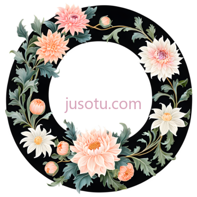 花环,水彩画,粉色,白色, PNG