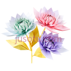 折纸,菊花,丝绸PNG