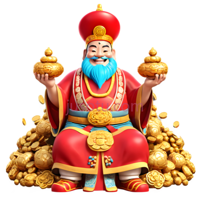 财神爷,卡通,红色, PNG