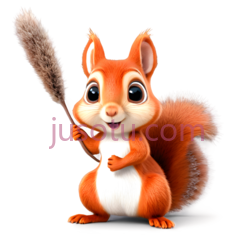 松鼠,卡通,橙色,白色PNG