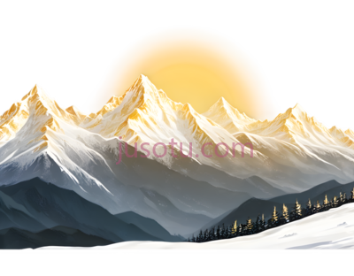 山脉,插画,白色,灰色,黄色, PNG