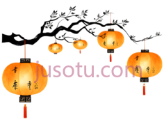 灯笼,中式,橙色PNG