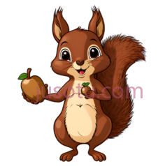 松鼠,卡通,棕色,白色PNG