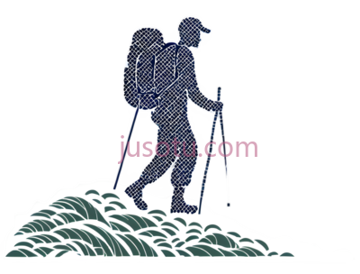 登山者,像素,蓝色, PNG