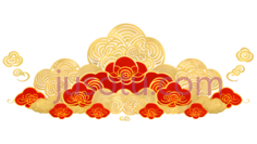祥云,中国风,金色,红色PNG