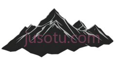 山峰,线条画,白色PNG