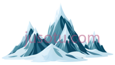 山峰,卡通,蓝色,白色PNG