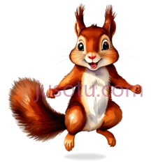松鼠,卡通,橙色,白色PNG