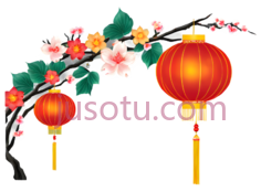 灯笼,花朵,中国风,红色,黄色,粉色PNG