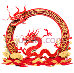 龙,中国,红色PNG