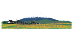 富士山,卡通,白色, 蓝色, 绿色PNG