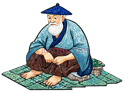 老者,服饰,蓝色,棕色, PNG