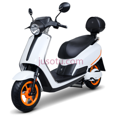 电动车,现代,白色,橙色, PNG