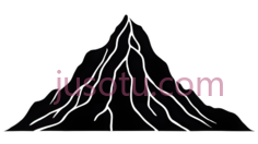 山峰,线条画,白色PNG