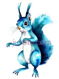 松鼠,卡通,蓝色PNG