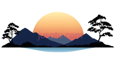风景,日落, PNG