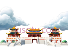 宫殿,中式建筑,白色,黄色,红色PNG