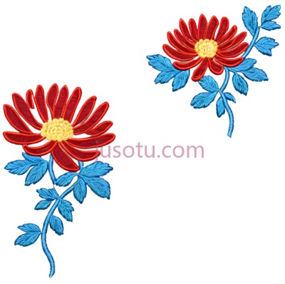 刺绣,菊花, PNG