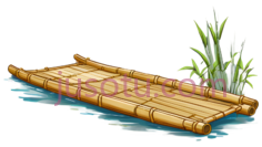 竹筏,溪流PNG