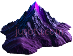 山峰,3D渲染,紫色PNG