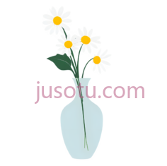 花瓶,雏菊, PNG