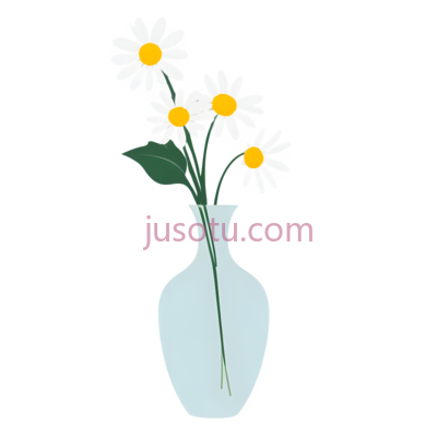 花瓶,雏菊, PNG