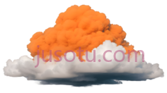 云,卡通,橙色,白色PNG